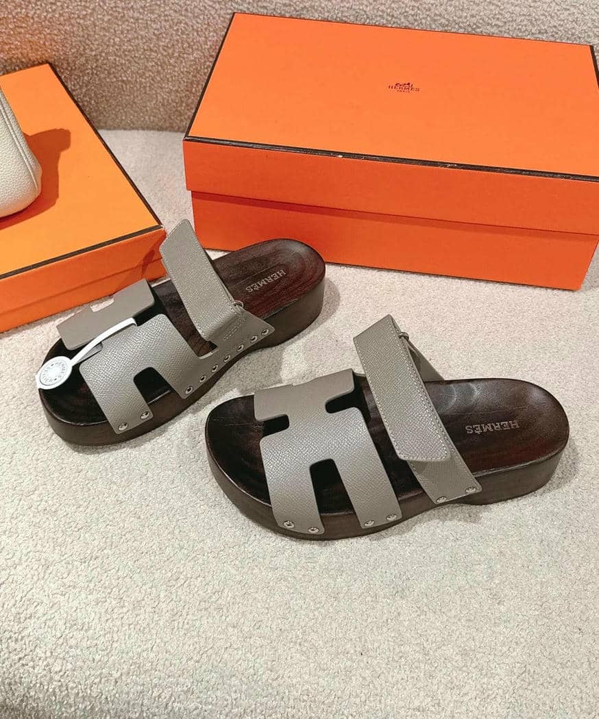 Hermes wooden sole sandals-27